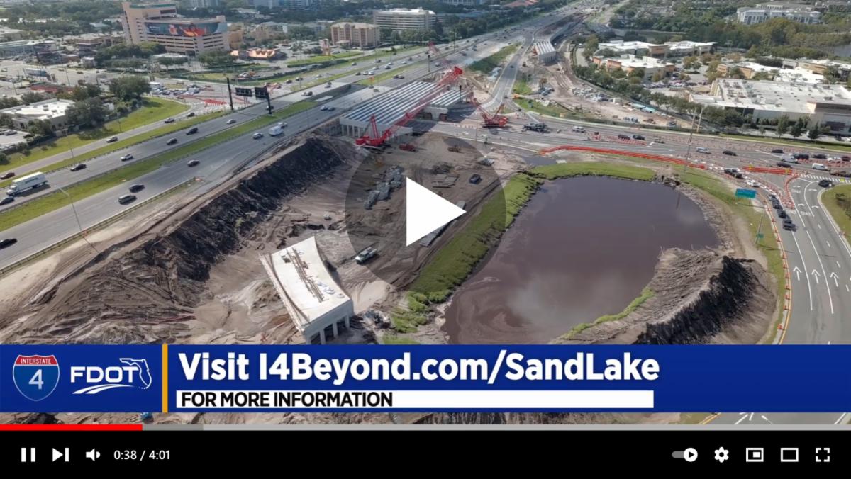 Setting beams on Sand Lake Road